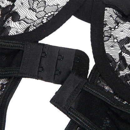 SUBBLIME - TEDDY WITH GARTER WITH LACE DETAIL AND STRIPS BLACK L/XL