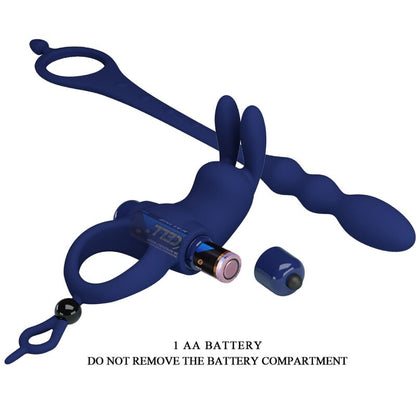 PRETTY LOVE - AYAD KANINVIBRATORRING MED PLUGG BLÅ