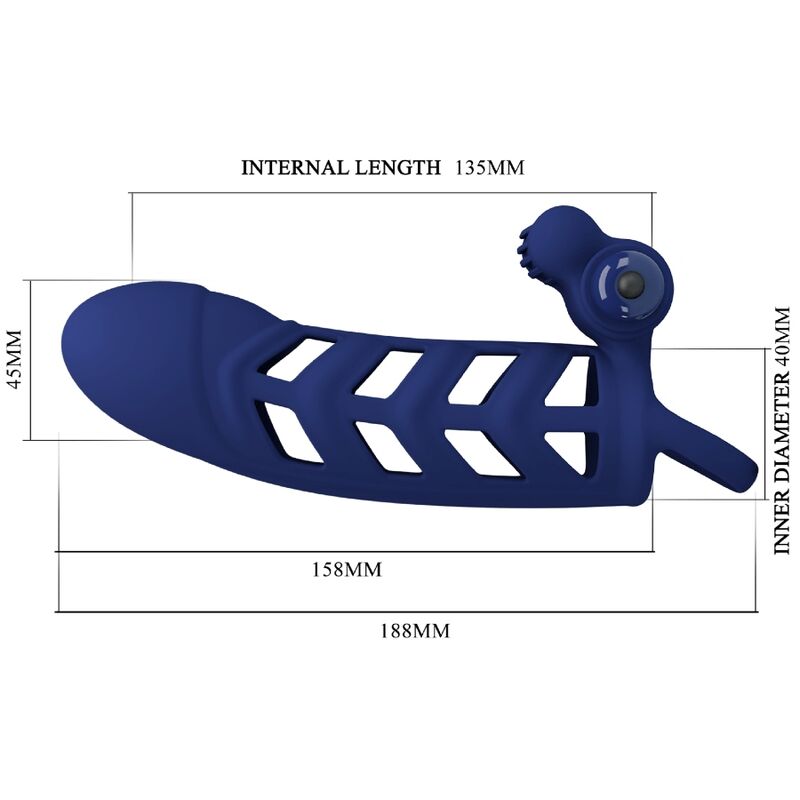 PRETTY LOVE - ALTAF VIBRATORRING MED SILIKONSLIR BLÅ