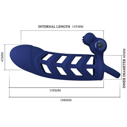 PRETTY LOVE - ALTAF VIBRATORRING MED SILIKONSLIR BLÅ