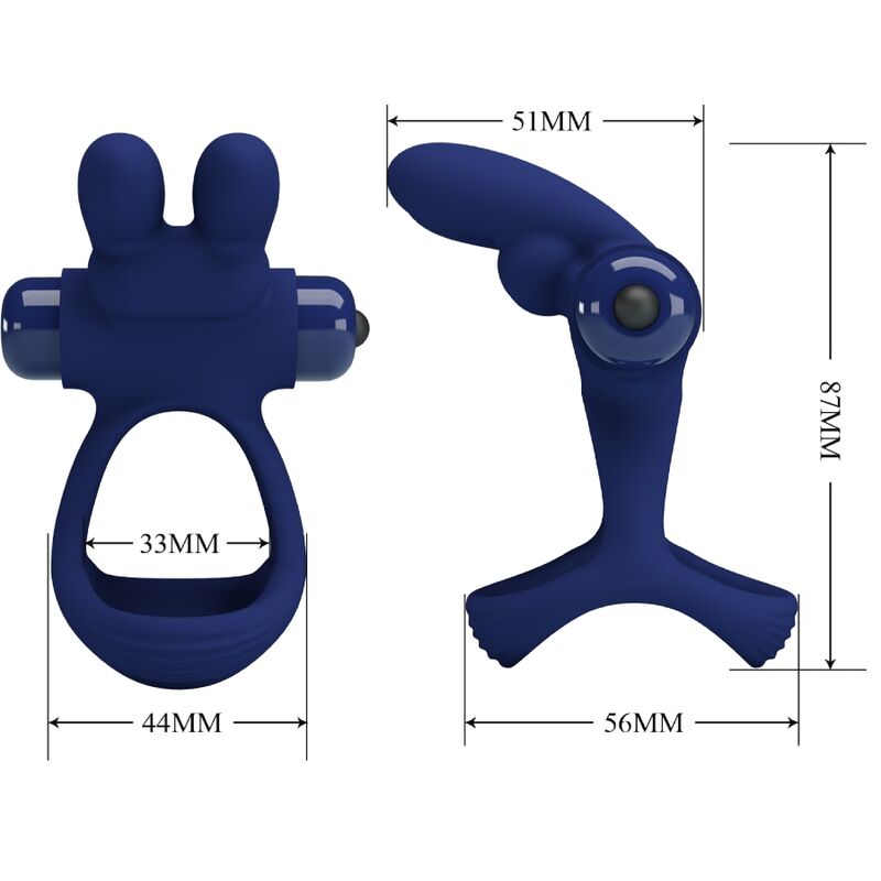 PRETTY LOVE - FRANCISCO DOBBEL VIBRERING RING KANIN BLÅ