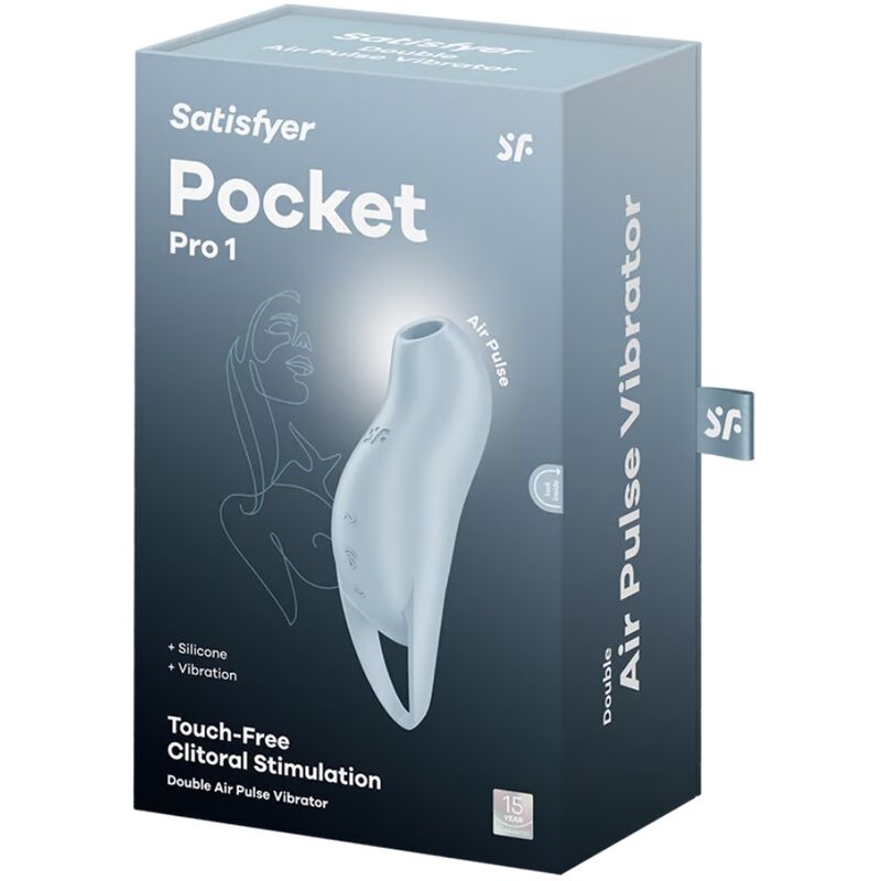SATISFYER - POCKET PRO 1 KLITORISSTIMULATOR LYSEBLÅ