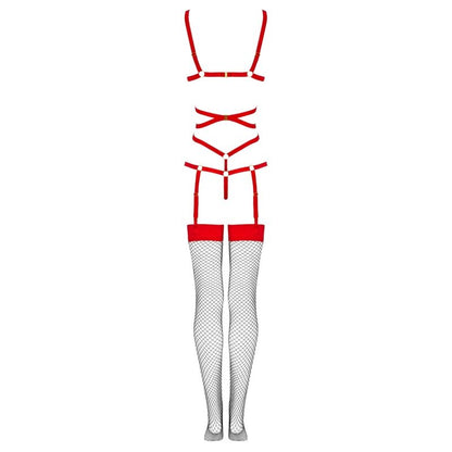 LIVCO KORSETTIMOTE - THIARA LC 20213 SETT BODY + STRØMPER RØD S/M