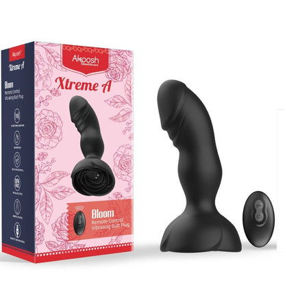 ARMONY - EXTREME A BLOOM ROSE VIBRATOR &amp; ANALPLUGG FJERNKONTROLL SVART