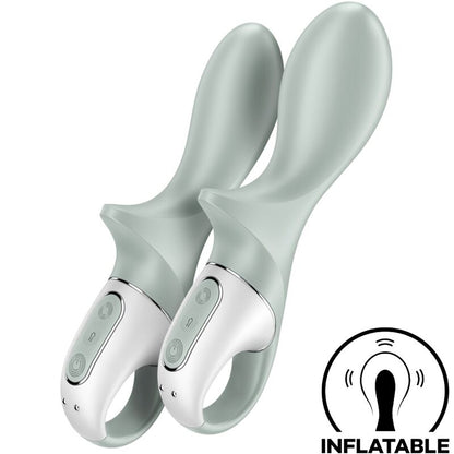 SATISFYER - AIR PUMP BOOTY 3 OPPLÅSBAR ANALVIBRATOR GRÅGRØNN