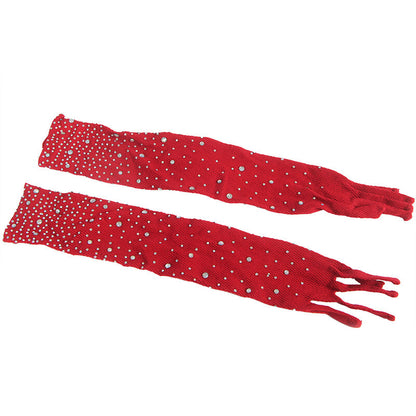 SUBBLIME - 952181 FISHNETTING BODYSTOCKING MED HANSKER OG DIAMANTER RØD EN STØRRELSE