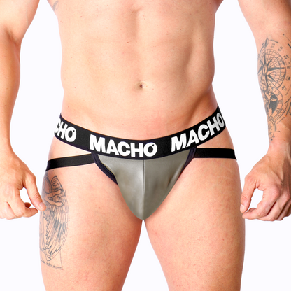 MACHO - MX27GR JOCK LEATHER GRÅ BEIGE L