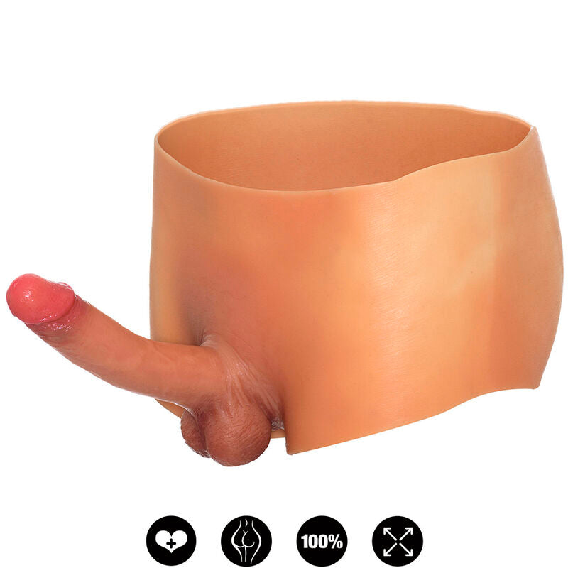 SKJULT BEGYNNELSE - ALTER EGO BOXERSHOT MED PENIS 18 CM STØRRELSE S/M