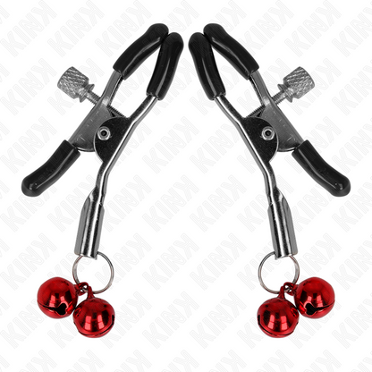 KINK - DOUBLE BELL NIPPLE CLAMP RED 6 CM