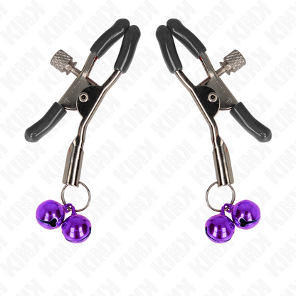 KINK - DOUBLE BELL NIPPLE CLAMP PURPLE 6 CM