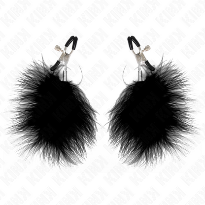 KINK - FEATHER NIPPLE CLAMP BLACK 7 CM