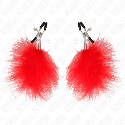 KINK - FEATHER NIPPLE CLAMP RED 7 CM