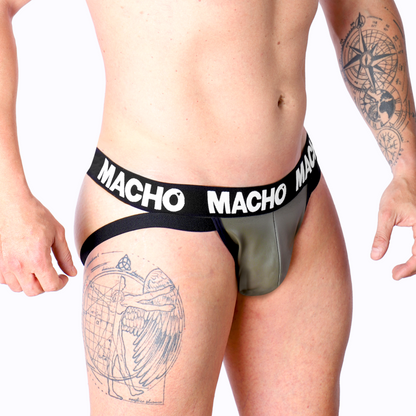 MACHO - MX27GR LEATHER JOCK GRAY BEIGE XL