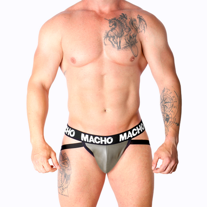 MACHO - MX27GR JOCK LEATHER GRAY BEIGE M