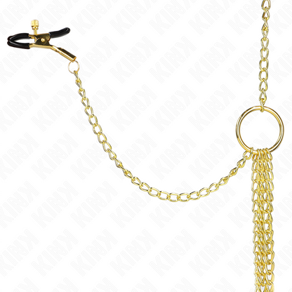 KINK - 4 JUSTERBARE KLISTOR- OG BRYSTØRTEKLEMMER I GULL