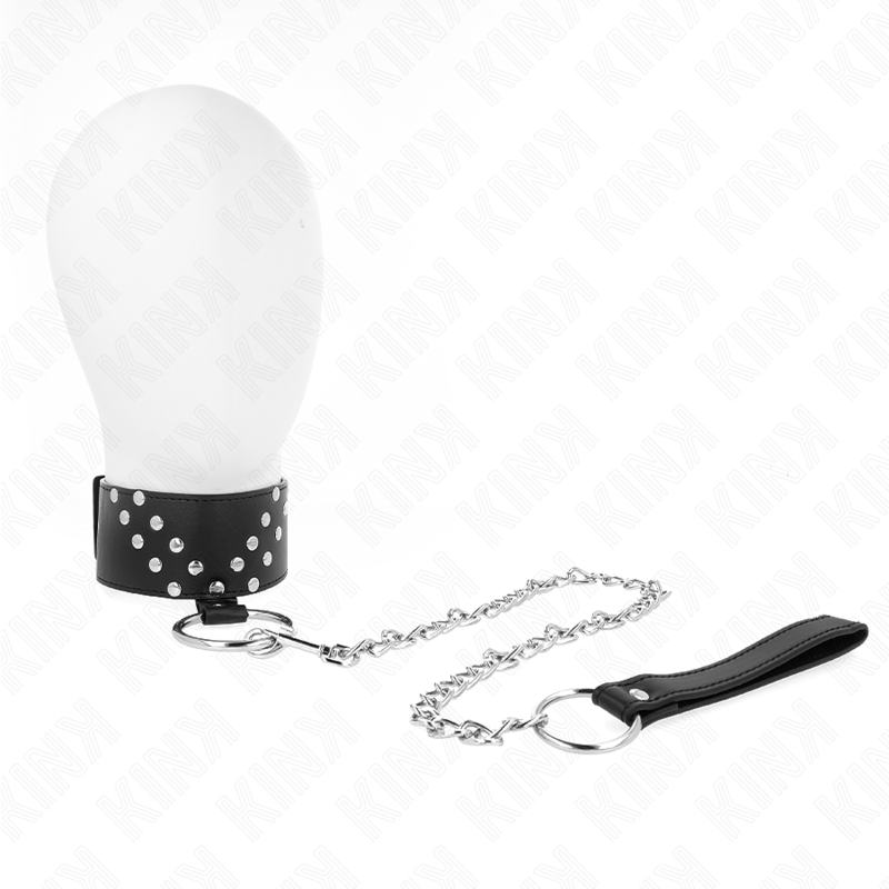 KINK - HALSKE MED BELTE 65 CM MED V-NAGLE JUSTERBAR 36-43 CM X 5 CM