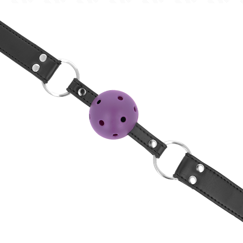 KINK - PUSTENDE BALL 4 CM KNEBLEM MED DOBBEL NAGLE LILLA 62,5 x 2,5 CM JUSTERBAR 42–58 CM