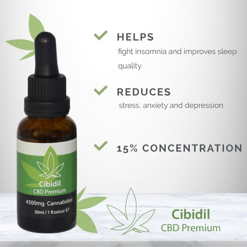 500 KOSMETIKKPRODUKTER - CIBIDIL AVSLAPPENDE CBD-OLJE 15 % 30 ML