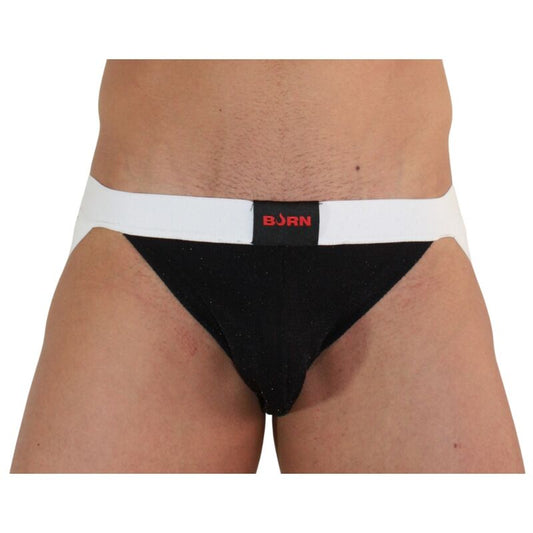 BURN - 004 JOCK SHINY SVART / HVIT XL