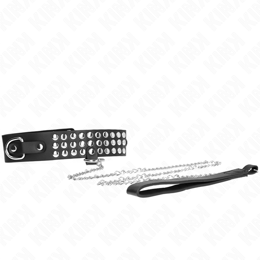 KINK - HALSKE MED STREPP 65 CM MED SKINNENDE JUSTERBAR 37-42 CM X 5,3 CM