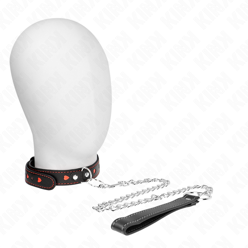 KINK - HALSKE MED STREPP 65 CM HJERTEDETALJER 52,5 X 2,5 CM