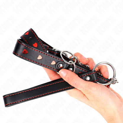 KINK - HALSKE MED STREPP 65 CM HJERTEDETALJER 52,5 X 2,5 CM