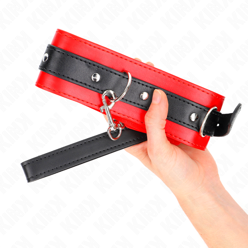 KINK - HALSBÅND MED BELTE 65 CM MED STROPP RØD 54 X 4,5 CM