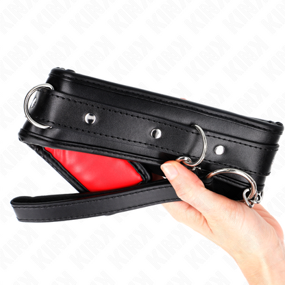 KINK - HALSKEIE MED SVAMPREIM I IMITERT SKINN MODELL 3 JUSTERBAR 37-54 CM X 3 CM