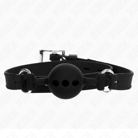 KINK - FULL SILIKON KNEVESE 55 x 2 CM MED 4 CM BALL STØRRELSE S SVART JUSTERBAR 35-51 CM