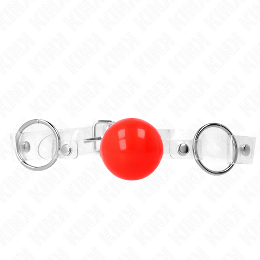 KINK - RØD TRANSPARENT PVC-BALL 4 CM JUSTERBAR KNEBLEM