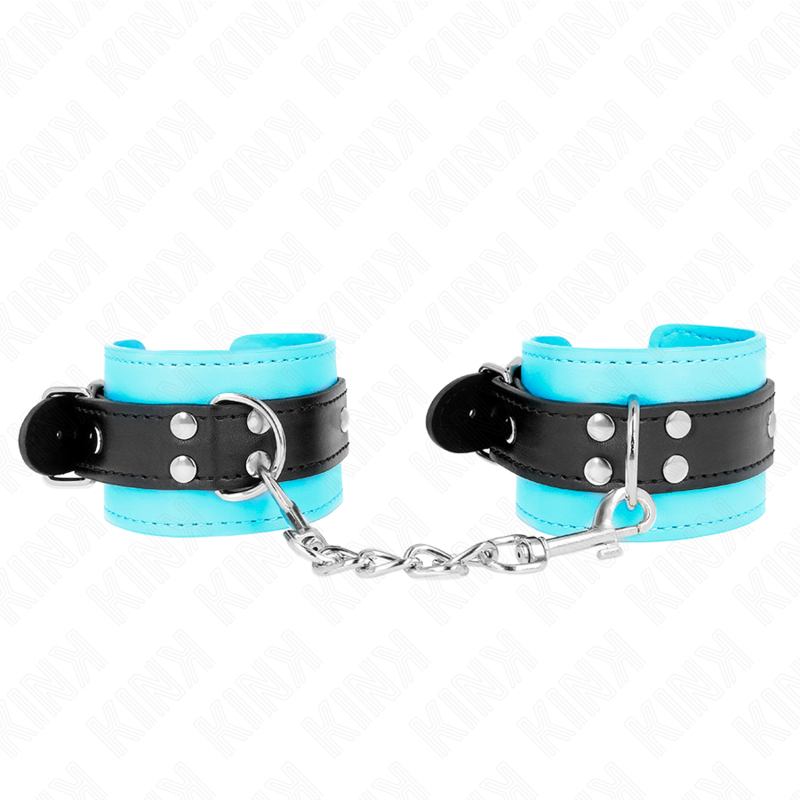 KINK - HÅNDLEDSBELØP MED KROK BLÅ PELSFØR, JUSTERBAR 20–28 CM X 5,5 CM