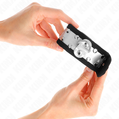 KINK - TYNNE HÅNDLEDSBELØP SVART / SØLV 30 X 4 CM