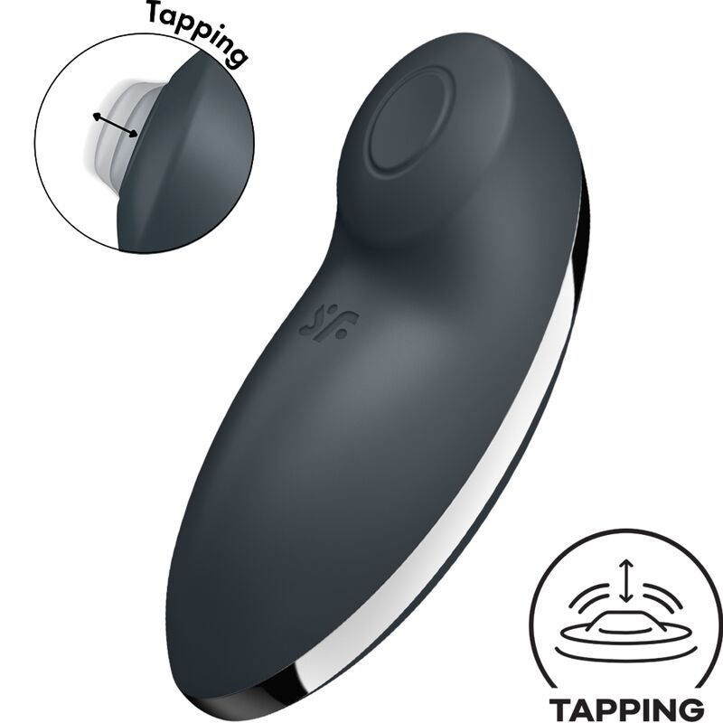 SATISFYER - TAP &amp; CLIMAX 2 VIBRATOR &amp; STIMULATOR GRÅ