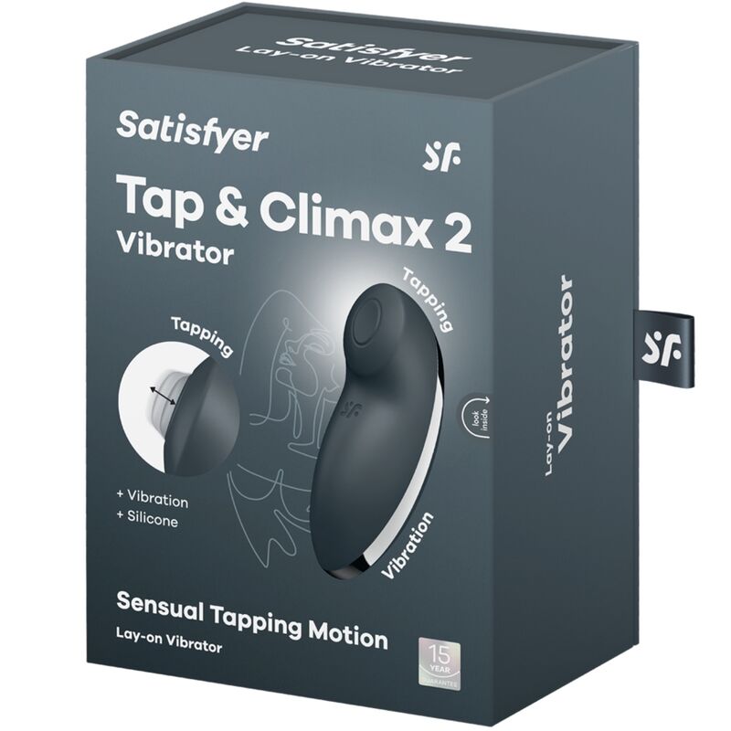 SATISFYER - TAP &amp; CLIMAX 2 VIBRATOR &amp; STIMULATOR GRÅ
