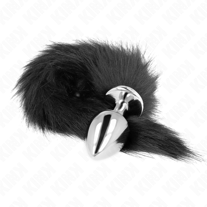 KINK - ANALPLUGG STØRRELSE L 10 X 4 CM MED SYNTETISK HALE 40 CM SVART