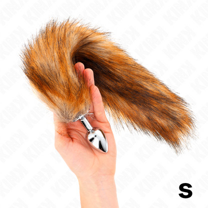 KINK - ANALPLUGG STØRRELSE S 7 X 3 CM MED SYNTETISK HALE 40 CM BRUN