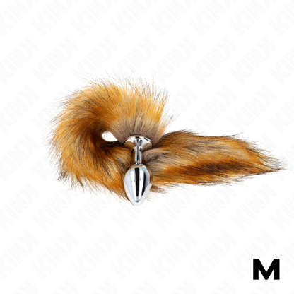 KINK - ANALPLUGG STØRRELSE M 8 X 3,5 CM MED SYNTETISK HALE 40 CM BRUN