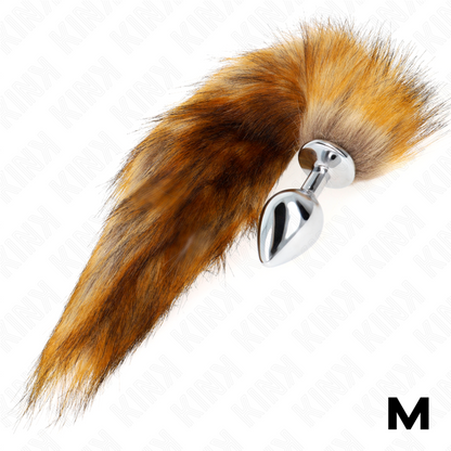 KINK - ANALPLUGG STØRRELSE M 8 X 3,5 CM MED SYNTETISK HALE 40 CM BRUN