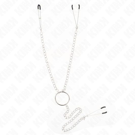 KINK - TRIPPEL BRØDVORTE- OG KLITORKLEMMER MED KJEDE MODELL 1