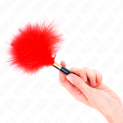 KINK - RØDGULL METALL KILE FJÆR 18 CM