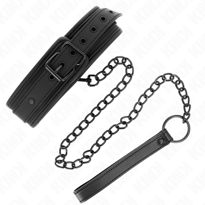 KINK - NEOPREN BONDAGE HALSBÅND MODELL 1 MED BELTE 78 CM JUSTERBAR 37,5 X 49,5 CM