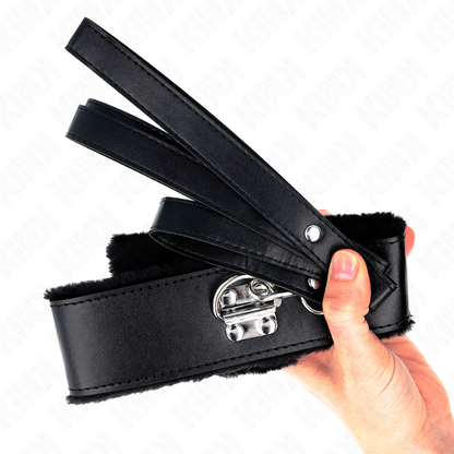 KINK - HALSKE MED LINJE 116 CM MED SØLVSTENG MODELL 4 SVART JUSTERBAR 40-48 CM X 6 CM