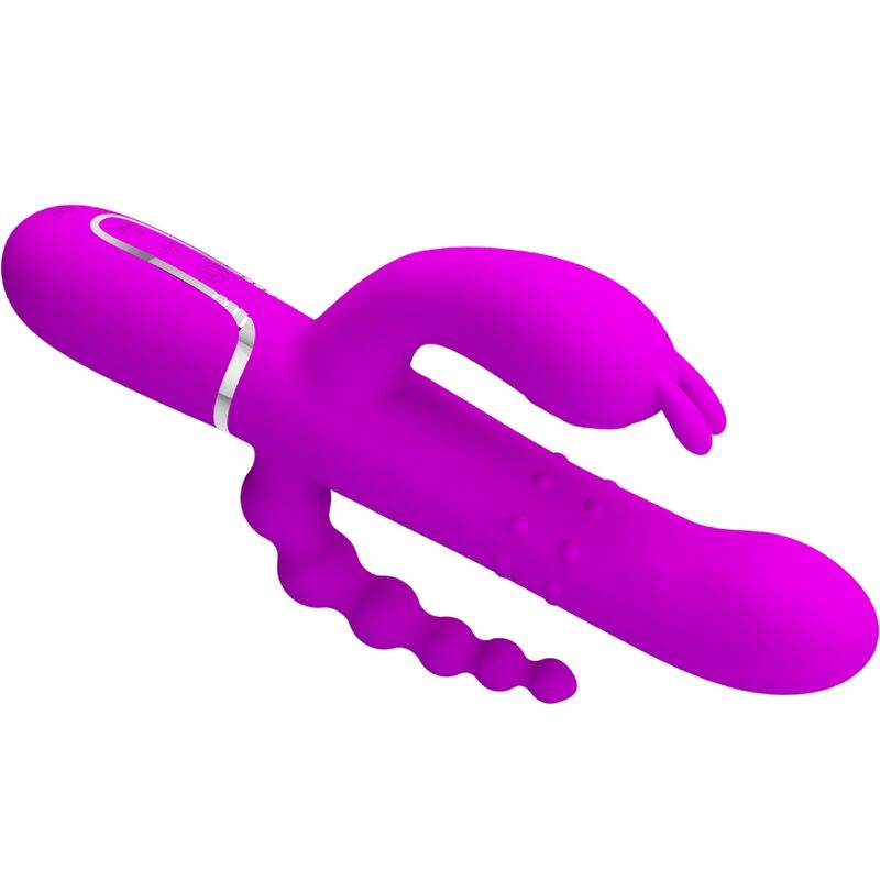 PRETTY LOVE - CAMMY TRIPPELVIBRATOR MULTIFUNKSJON 4-I-1 ROSA
