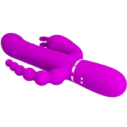 PRETTY LOVE - CAMMY TRIPPELVIBRATOR MULTIFUNKSJON 4-I-1 ROSA