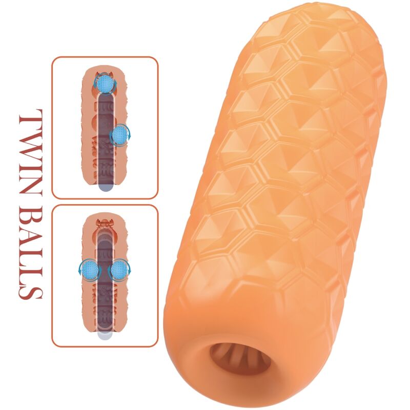 PRETTY LOVE - TWIN BALLS MANNLIG MATURBATOR ORANSJE