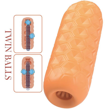 PRETTY LOVE - TWIN BALLS MANNLIG MATURBATOR ORANSJE