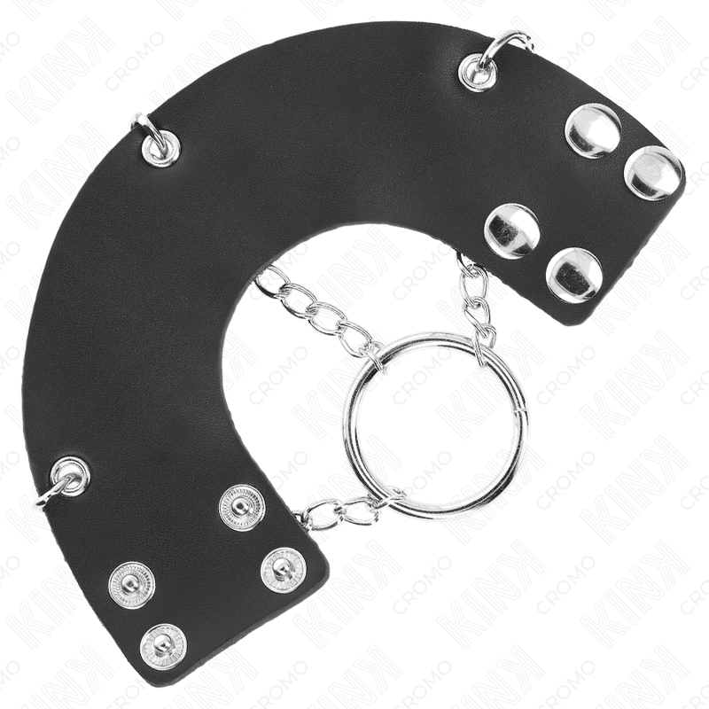 KINK - PENISRING 4 CM KJEDE 7 CM METALL MED SKINNBELTE