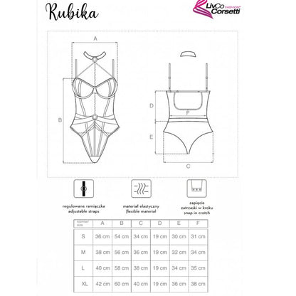 LIVCO KORSETTIMOTE - RUBIKA LC XG079 BODY MED CHOKER SVART L