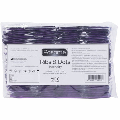 PASANTE - RIBS & DOTS INTENSITY CONDOMS 144 UNITS