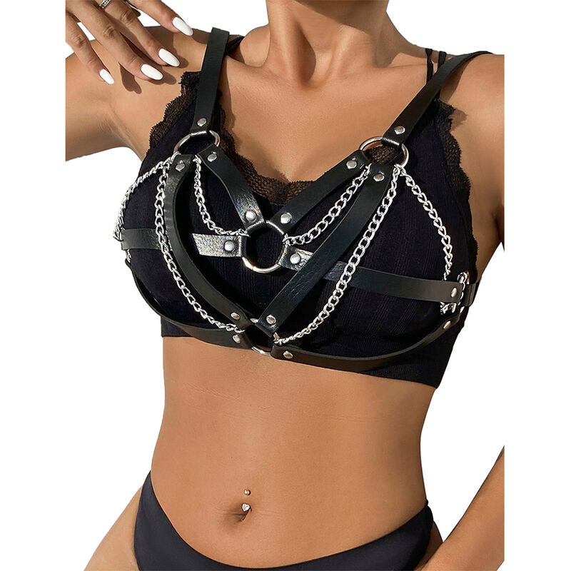 SUBBLIME - 953713 PUNK BONDAGE BELTE METALLSPENNE SVART EN STØRRELSE